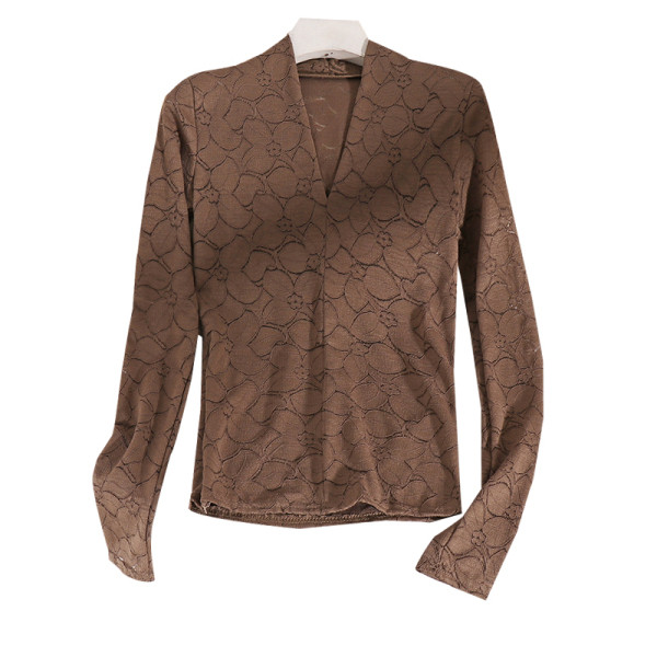 Μοντέρνα γυναικέια μπλούζα με λαιμόκοψη και μακρύ μανίκι σε τρία χρώματα-λεπτό μοντέλο