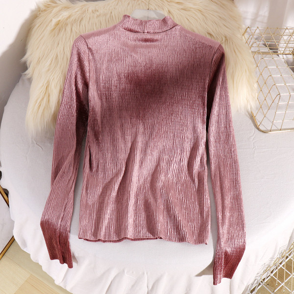 Modern női ing spitz nyakkivágással, fém elemmel több színben