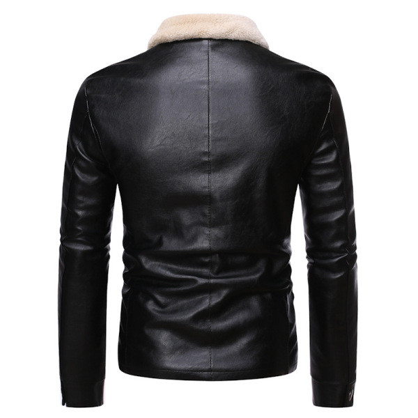 Téli bőrdzseki cipzárral és puha béléssel, fekete és barna színben