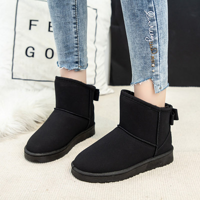 Γυναικείες καθημερινές μπότες με επίπεδη σόλα, κορδέλα και μαλακή επένδυση σε τέσσερα χρώματα