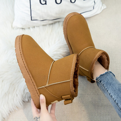 Γυναικείες καθημερινές μπότες με επίπεδη σόλα, κορδέλα και μαλακή επένδυση σε τέσσερα χρώματα