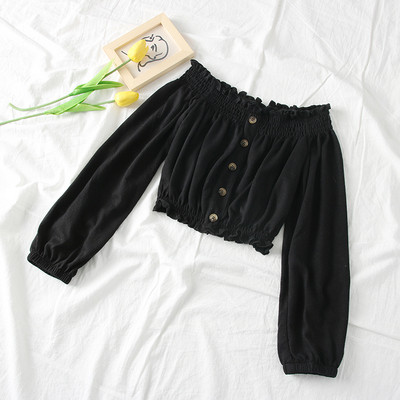 Új modell női blúz csupasz váll és gombokkal több színben