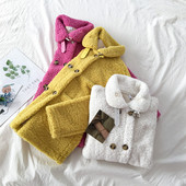 Modern női kabát öt színben, gombokkal és zsebekkel