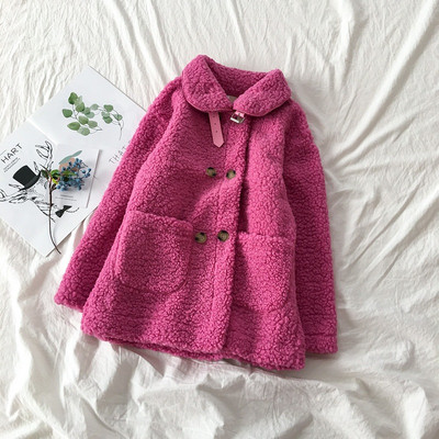 Modern női kabát öt színben, gombokkal és zsebekkel