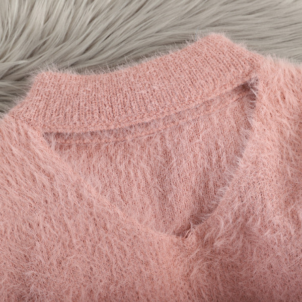 Γυναικείο αφράτο πουλόβερ με φαρδιά μανίκια σε διάφορα χρώματα