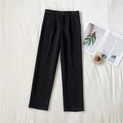 Μοντέρνα γυναικεία παντελόνια σε τέσσερα χρώματα με υψηλή μέση και τσέπες