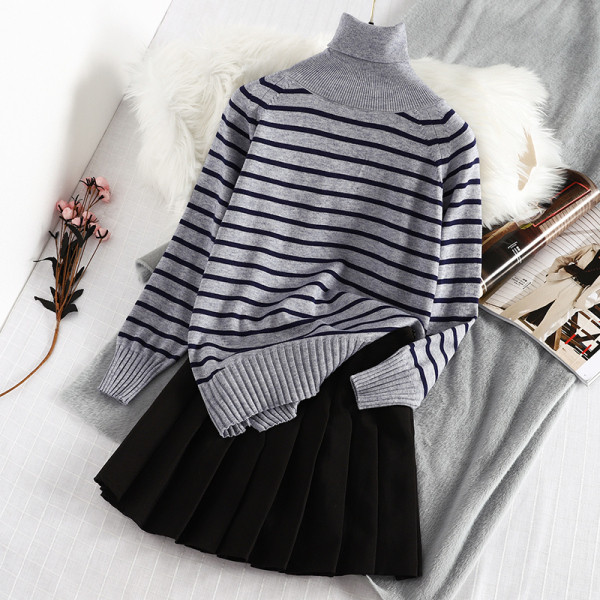 Νέο μοντέλο γυναικείο μοντέρνο πουλόβερ με μεγάλο κολάρο στο πόλο σε τρία χρώματα