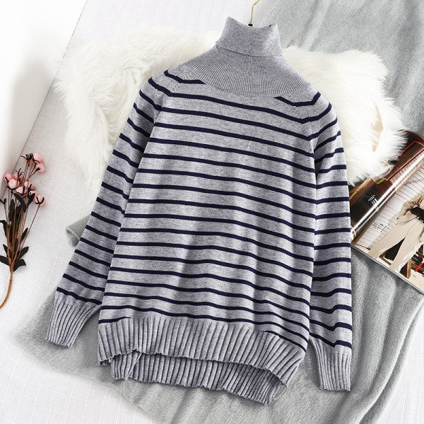 Νέο μοντέλο γυναικείο μοντέρνο πουλόβερ με μεγάλο κολάρο στο πόλο σε τρία χρώματα