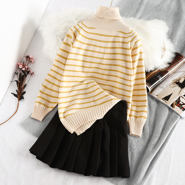 Νέο μοντέλο γυναικείο μοντέρνο πουλόβερ με μεγάλο κολάρο στο πόλο σε τρία χρώματα