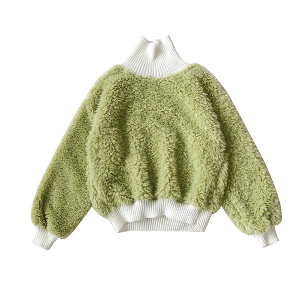 Γυναικείο πουλόβερ από βελούδο σε τρία χρώματα με κολάρο 