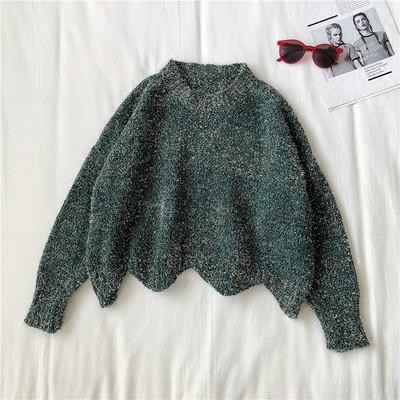 Alkalmi női pulóver széles modell ovális nyakkivágással