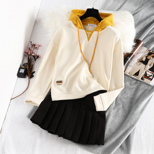 Új modell női pulóver kapucnival és hosszú ujjal, két színben