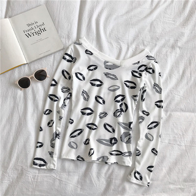 Καθημερινή γυναικεία μπλούζα με V neckline και μακρύ μανίκι