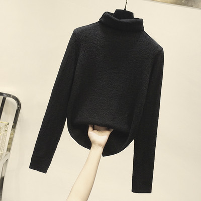 Női pulóver magas gallérral és hosszú ujjal több színben