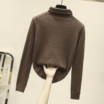 Női pulóver magas gallérral és hosszú ujjal több színben