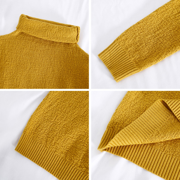 Γυναικείο πουλόβερ με ψηλό γιακά και μακρύ μανίκι σε διάφορα χρώματα