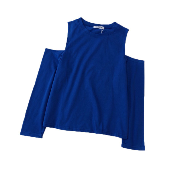 Alkalmi női blúz fekete és kék színben, csupasz váll