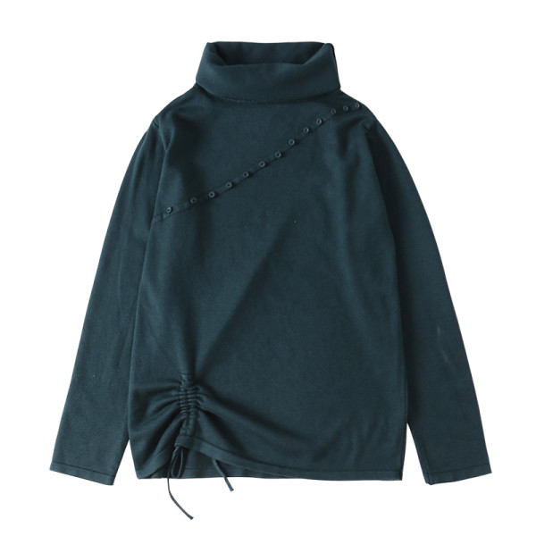 Modern női blúz magas pólógallérral és gombokkal több színben