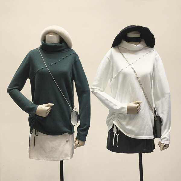 Modern női blúz magas pólógallérral és gombokkal több színben