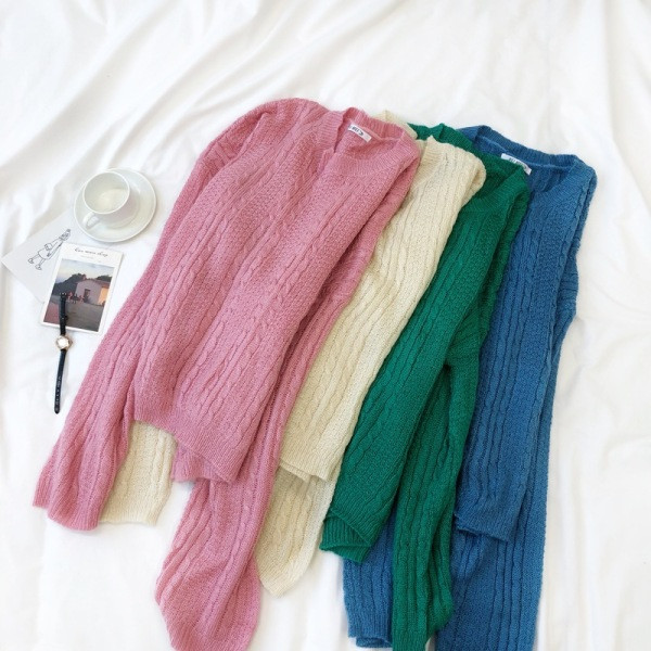 Casual μοντέλο γυναικείο πουλόβερ με στρογγυλό ντεκολτέ