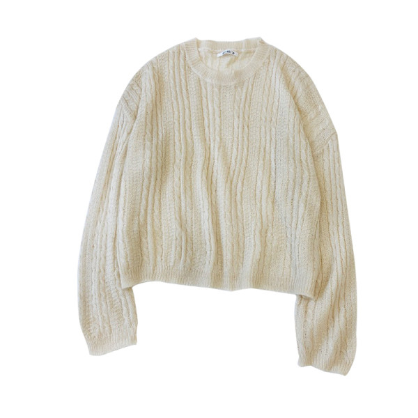 Casual μοντέλο γυναικείο πουλόβερ με στρογγυλό ντεκολτέ