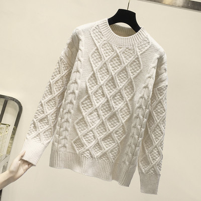 Μοντέρνο γυναικείο πουλόβερ  με ωοειδές ντεκολτέ και μακρύ μανίκι σε πέντε χρώματα