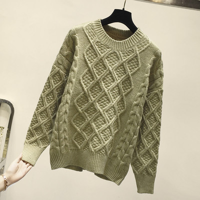 Μοντέρνο γυναικείο πουλόβερ  με ωοειδές ντεκολτέ και μακρύ μανίκι σε πέντε χρώματα