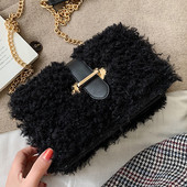 Női pehelytáska hosszú lánccal, fekete, barna, bézs és fehér színekben