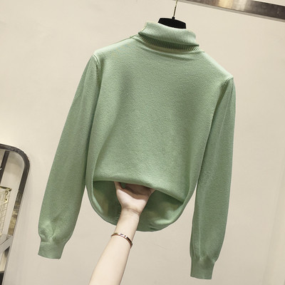 Μοντέρνο γυναικείο πουλόβερ με κολάρο και μακρύ μανίκι σε διάφορα χρώματα