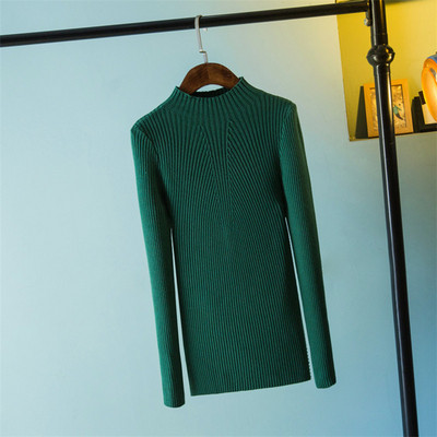 Modern női kötött pulóver magas gallérral és hosszú ujjal, nyolc színben