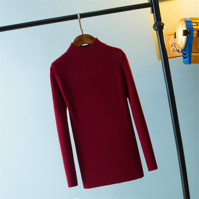 Modern női kötött pulóver magas gallérral és hosszú ujjal, nyolc színben