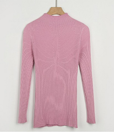 Modern női kötött pulóver magas gallérral és hosszú ujjal, nyolc színben