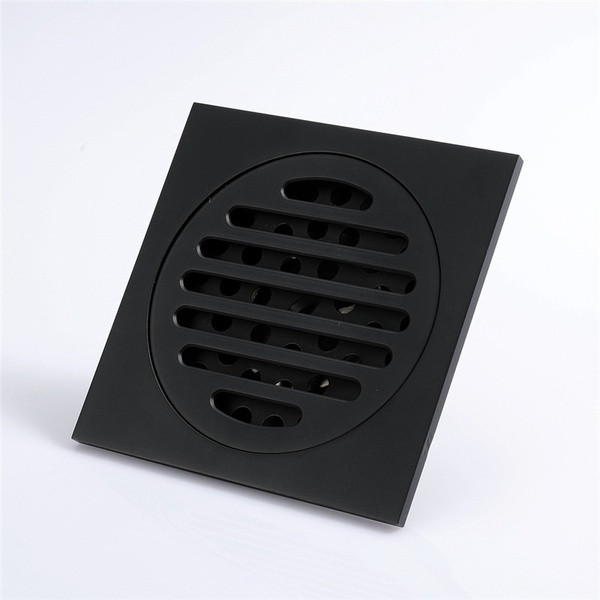 Praktikus szifon padlóhoz - fürdőszoba vízelvezető négyzet alakú, kivehető szűrővel az eltömődés ellen fekete színben