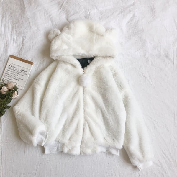 Hanorac de pluș de damă în cinci culori, cu glugă și fermoar