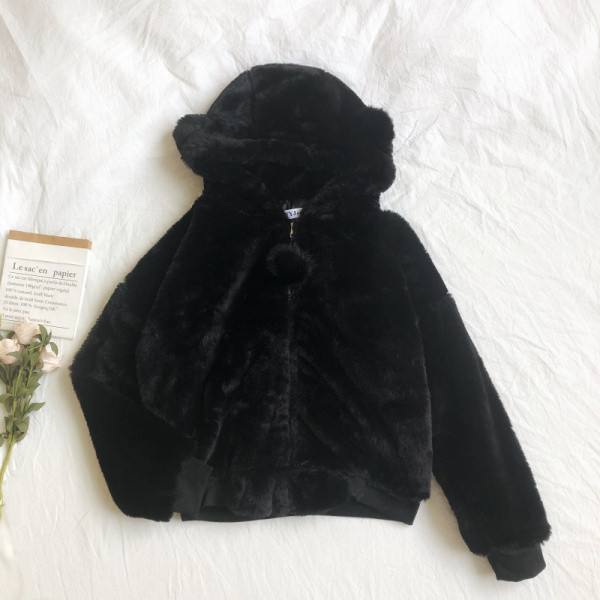 Hanorac de pluș de damă în cinci culori, cu glugă și fermoar