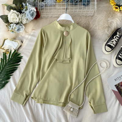 Stílusos női szatén ing, hosszú ujjal több színben