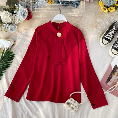 Stílusos női szatén ing, hosszú ujjal több színben