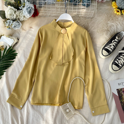 Stílusos női szatén ing, hosszú ujjal több színben