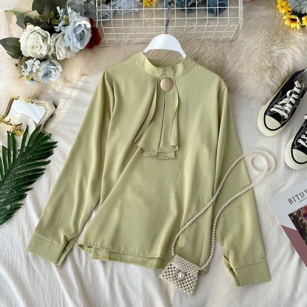 Stílusos női szatén ing, hosszú ujjal több színben