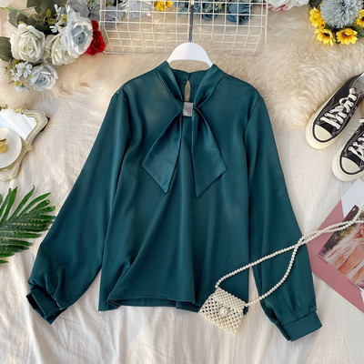 Modern női ing szalaggal és kövekkel több színben