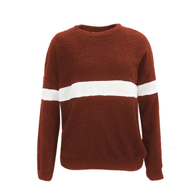 Női téli pulóver hosszú ujjal és O-nyakú négy színben