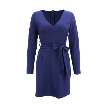 Lezser női őszi ruha hosszú ujjal, mély dekoltázssal, három színben