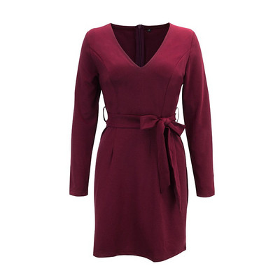 Lezser női őszi ruha hosszú ujjal, mély dekoltázssal, három színben