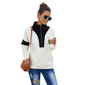 Női téli pulóver magas gallérral és cipzárral, öt színben