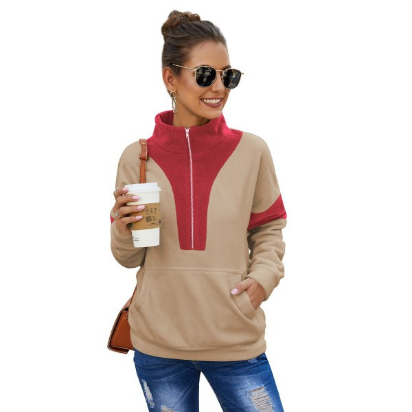 Női téli pulóver magas gallérral és cipzárral, öt színben