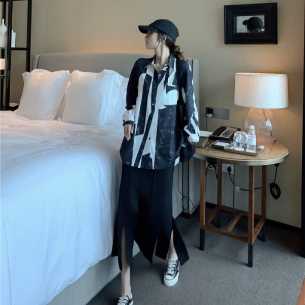 Hosszú ing klasszikus modell mintás mintával