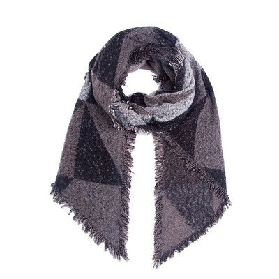 Esarfa de iarna de dama cu franjuri in patru culori