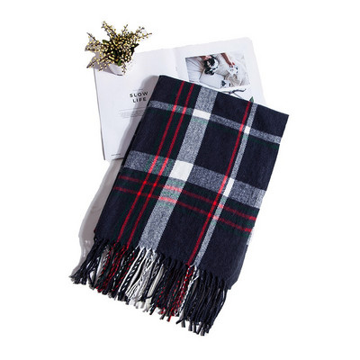 Kockás női hosszú sál, rojtokkal, nyolc színben