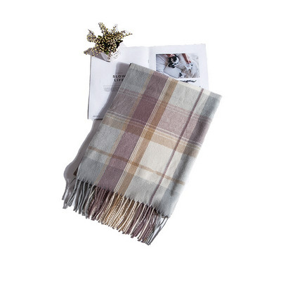 Kockás női hosszú sál, rojtokkal, nyolc színben