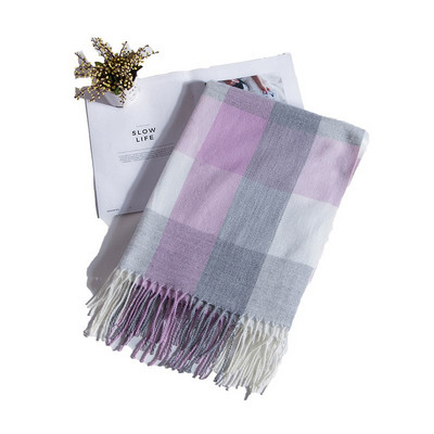 Kockás női hosszú sál, rojtokkal, nyolc színben